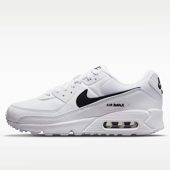 Nike Shoes - Nike Air Max 90 White Black Leather Mesh Low Top Sneakers Women’s 5